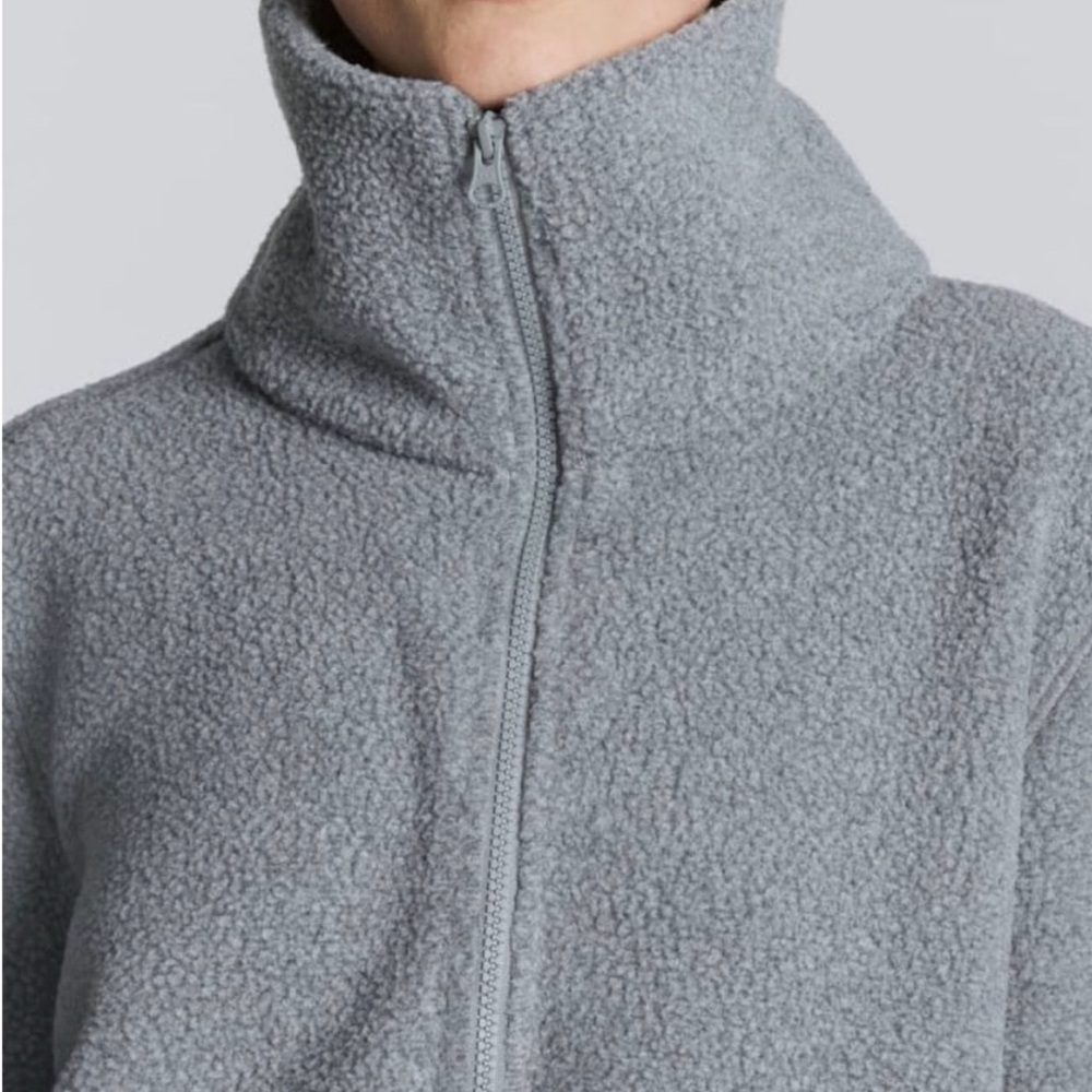Everlane ReNew Fleece Oversized Half-Zip Women's Gray Jacket XXS
